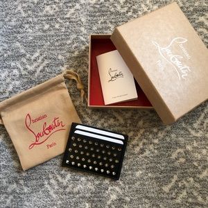 Christian Louboutin Kios Spiked Leather Card Case